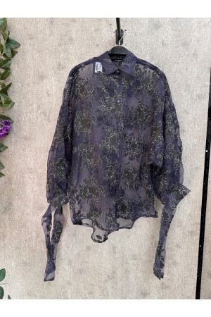 B-Lacivert organze gömlek 