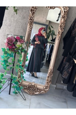 B-Tensel kumaş etekli takım 