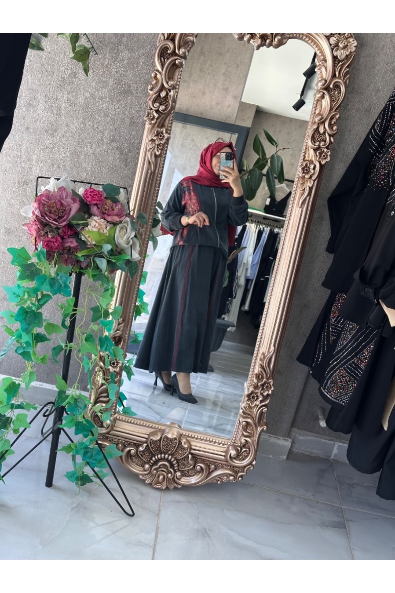 B-Tensel kumaş etekli takım 