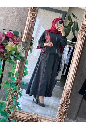 B-Tensel kumaş etekli takım 