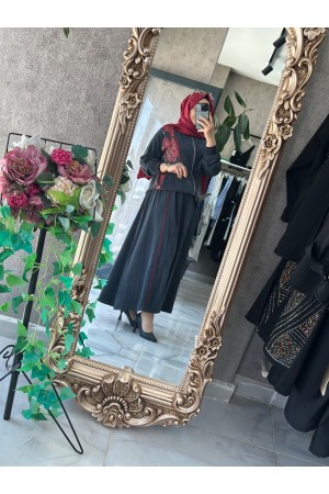 B-Tensel kumaş etekli takım 