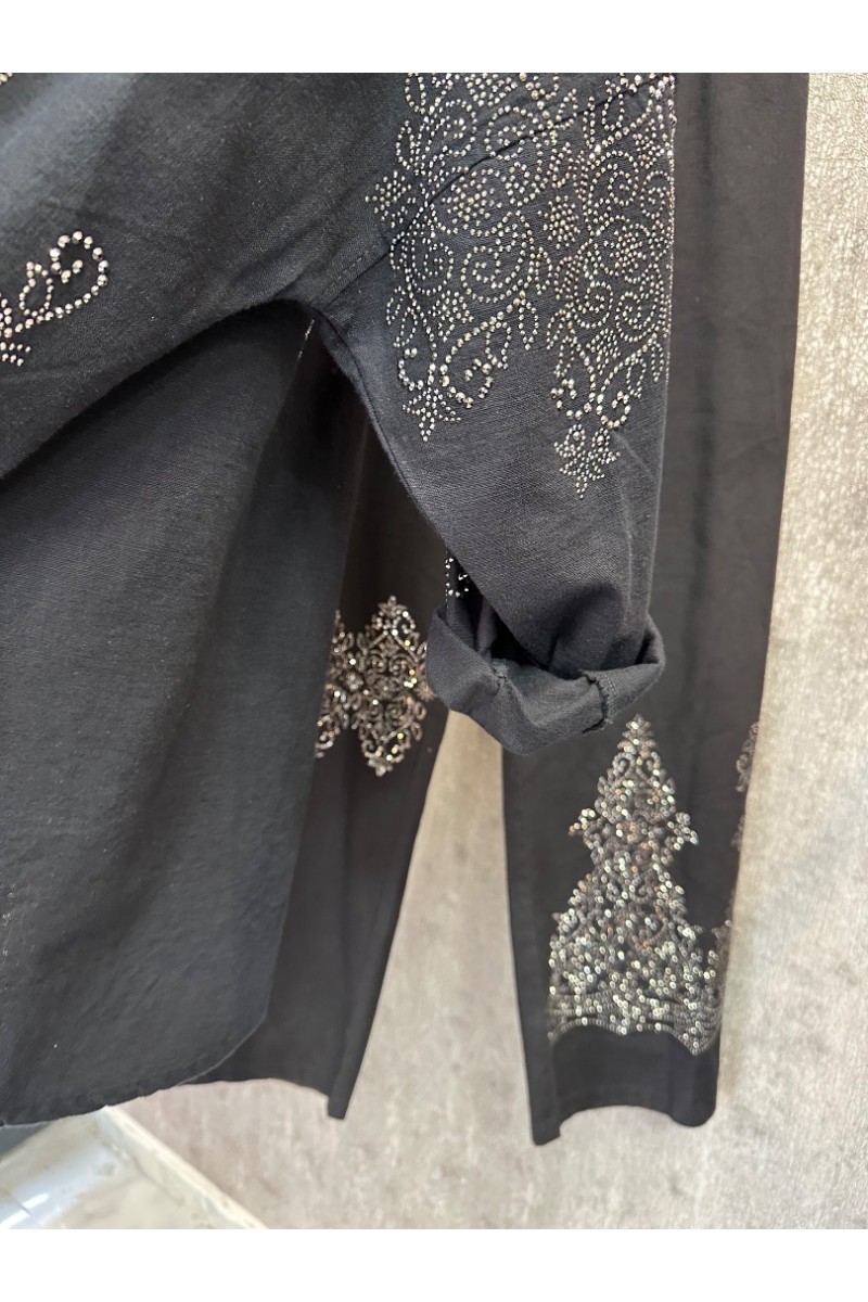 A-taşlı denim takım 